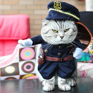 Cats Cop Costume, Pet Dressing up Party Clothing, Cat