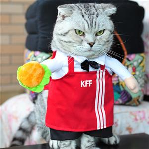 Waiter Uniform Costume for Cat, Pet Dressing up Party Clothing, Cat
