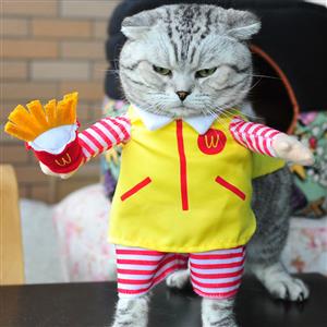 Waiter Uniform Costume for Cat, Pet Dressing up Party Clothing, Cat