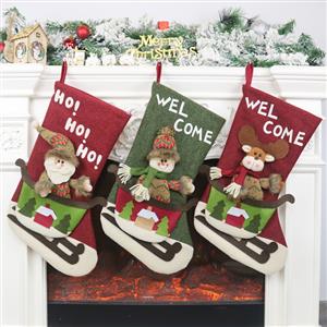 Lovely Christmas Stocking, Christmas Tree Stocking Shop Window Decorations, Cute Christmas Tree Toys, Christmas Tree Party Decorations, Christmas Eve Stocking Dinner Party Accessories, Lovely Christmas Eve Party Decorations, Merry Christmas Stocking Decoration, #XT20034