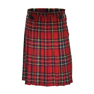 Formal Scottish Skirt, Classic Plaid Pleated Skirt, Mid Waist Cotton Kilt ,Men