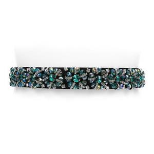 Luxury Crystal Beaded Waist Belt, Green Bead Waist Belt, Vintage Waist Belt Green, Thin Waist Belt for Women, Fashion Dress Waist Belt, Elastic Girdle for Women, #N17032