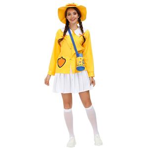 Tops and Mini Skirt Set, Classic Little Yellow Duck Costume, Adult Cosplay Costume, Sexy White Skirt Set Costume, Sexy Halloween Cosplay, Adult Little Yellow Duck Role Play Costume, Little Yellow Duck Top and Skirt Set, #N20803