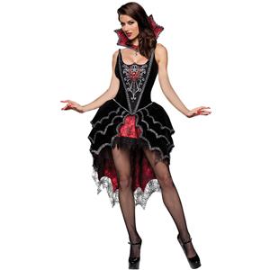 Deluxe Dark Webbed Mistress Costume, Deluxe Vampire Costume, Sexy Dark Vampire Costume, Gothic Red-Black Webbed Vampire Costum, Black Lace Webbed Gothic Costum, Dark Vampire Queen Holloween Costume#N6311