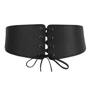 Tied Wasit Belt, High Waist Corset Cinch Belt, Steampunk Wasit Belt, Waist Cincher Belt Brown, Lace Up Wide Waistband Cinch Belt, Elastic Waist Belt, #N15191
