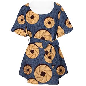 Lovely Donuts Printed Shirt, Casual Short Sleeve Tops, Printed Loose T-shirt, Women