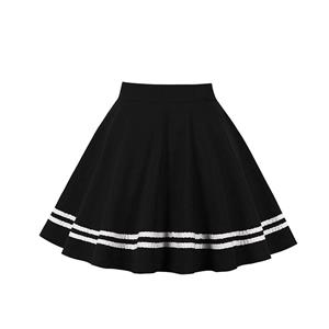 Daily Casual Mini Skirt, OL Midi Skirt, Cute Swing Skirt, Yarn Skirt, Elastic Skirt, Vintage Swing Skirt, Yarn Fabric Double-breasted Skirt, Girl