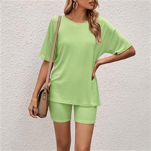 Cozy Loose Waist Homewear, Fashion Sports Suit, Plus Size Sport Suit, Plus Size Homewear, Oversize Homewear, Daily Casual T-shirt and Hot Pants, Casual Suit, #N21762