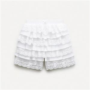 Floral Print Mini Skort for Women, High Waist Ruffle Hem Skirt Shorts, Retro A-Line Summer Skort  HG23834