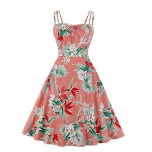 Lovely Floral Print Dress, Floral Print Cocktail Party Dress, Fashion Casual Office Lady Dress, Sexy Swing Dress, Plus Size Dress, Sexy OL Dress, Cocktail Party Dresses for Women, Sexy Spaghetti Straps Dress for Women, #N20272
