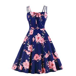 Lovely Floral Print Dress, Floral Print Cocktail Party Dress, Fashion Casual Office Lady Dress, Sexy Swing Dress, Plus Size Dress, Sexy OL Dress, Cocktail Party Dresses for Women, Sexy Spaghetti Straps Dress for Women, #N20279