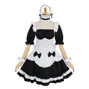 Traditional House Maid Costume, French Maide Costume, 2 Piece Maiden Cosplay Costume, Black and White Maid Costume, Halloween Maid Cosplay Adult Costume, Medieval Pastoral Outfit, #N21186