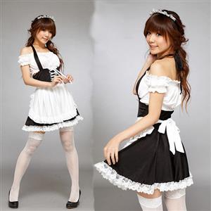 Maid Costume Halter Costume, French Maid Costume, Off Shoulder Maid Costume, #M8450