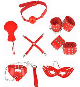 Seven Set Red SM Props, Bedroom Restraint Fun Adult Set, Playtime Set Accessories, #MS8299