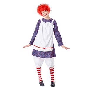 3pcs Funny Circus Clown Doll Skirt Apron And Bloomers Adult Cosplay Costume Set N20730