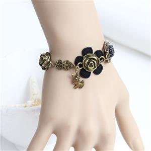 Vintage Style Bracelet, Cheap Wristband, Victorian Bracelet, Gothic Bracelet, Vintage Bronze Metal Floral Wristband, #J17809