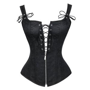 Steampunk Faux Lace Up Vest Corset, Sexy Corset Vest for Women, Corset for Steampunk Costume, Women