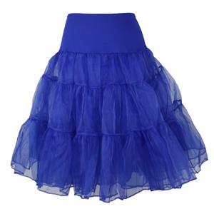 Sexy Royalblue Skirt Petticoat, Fashion Royalblue Skirt, Cheap Ladies Tulle Petticoat, Party Dress Petticoat, Plus Size Petticoat, #HG11264