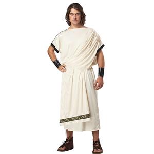 Beige Toga Costume, Greek Toga Halloween Costume, Grecian Toga Adult Costume, Men