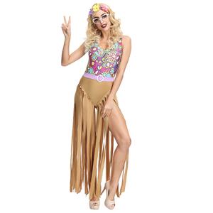 1960s Adult Hippie Hottie One-piece Disco Dancing Jumpsuit Costume, Hippie Theme Party Dacing Costume,Women