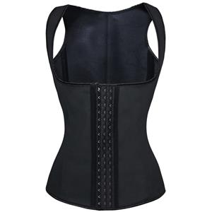 Latex Corset Vest, Cheap Black Underbust Corset Vest, Black Steel Boned Corset, Waist Cincher Corset, Plus Size Corset Vest, #N10730