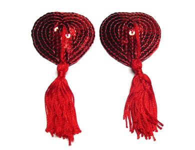 Tassle Pasties Set, red Heart Pasties, red Heart Pasties, #MS7160