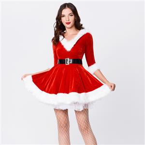 Xmas Costume, Sexy Red Christmas Costume, Women