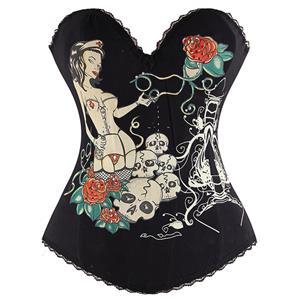 Magic Printed Rhinestone Corset, Magic Printed Corset, Rhinestone Corset, #N2027