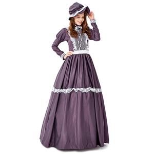 Vintage Medieval Renaissance Ladies Costume, Gray Medieval Ladies Maxi Dress, Women