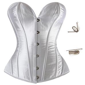 Overbust White Boned Corset, Overbust White Corset, White Corset, #N2945