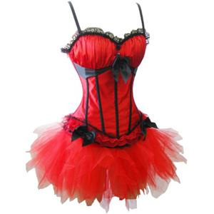 sexy Corset, Peasant Burlesque Corset & Pettiskirt Set, Corset & Pettiskirt Sets, #N2894