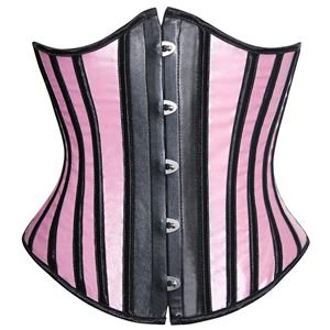 Pink Underwire Corset Top, Pink Underwire Corset, Pink and Black Underwire Corset, #N5119