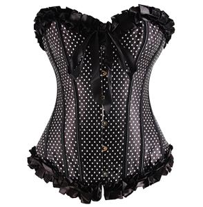 polka dot corset, Corsets, black polka dot corset, #N1843