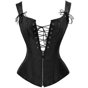 Steampunk Faux Lace Up Vest Corset, Sexy Corset Vest for Women, Corset for Steampunk Costume, Women