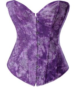 Denim Corset, Purple Floral Demin Corset, Floral Demin Corset, #N4466