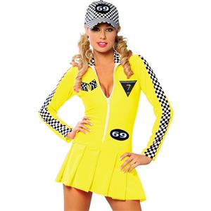 Referee Costume, Racer Girl Costume, yellow Racer Girl Costume, #N1371