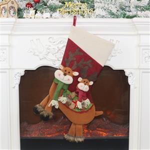 Lovely Reindeer Christmas Stocking, Christmas Tree Stocking Shop Window Decorations, Cute Christmas Tree Toys, Christmas Tree Party Decorations, Christmas Eve Stocking Dinner Party Accessories, Lovely Christmas Eve Party Decorations, Merry Christmas Stocking Decoration, #XT19909