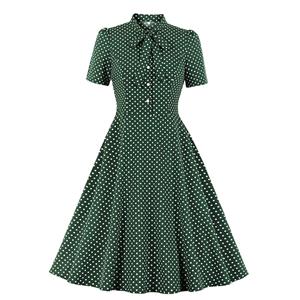 Sexy A-line Swing Dress, Retro Polka Dots Print Dresses for Women, Vintage Dresses 1950