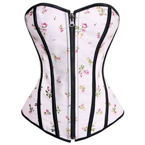 Reversible Corset Set, Black Satin and Floral Brocade Corset, Reversible Corset, #N5367