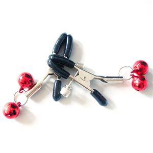 Red Nipple clamps with cowbell, Sex toy, Powerful nipple clamp, #MS7162