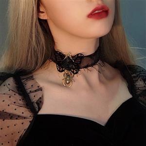 Vintage Necklace, New Gothic Choker Necklace, Sexy Jewelry, Halloween Cosplay Accessories, Sexy Black Rose Necklace, Cheap Floral Lace Chocker, Victorian Necklace for Women, Gothic Accessory, Sexy Lace Ornament, #J21468
