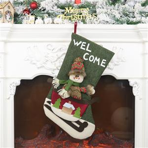 Lovely Snowman Christmas Stocking, Christmas Tree Stocking Shop Window Decorations, Cute Christmas Tree Toys, Christmas Tree Party Decorations, Christmas Eve Stocking Dinner Party Accessories, Lovely Christmas Eve Party Decorations, Merry Christmas Stocking Decoration, #XT19916