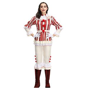 Scary Clown Costume, Scary Clown Cosplay Halloween Costume, Horror Clown Costume, Scary Clown Role-palying Costume, Harlequin Clown Adult Halloween Circus Costume, #N19137