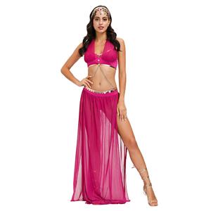 Sexy Rose-red Costume, Persia Style Dance Performace Costume, Women