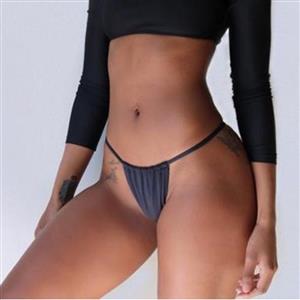 Sexy Black Thong, Sexy Beachwear G-string for Women, Black Elastic Beachwear Thong, High Waist G-string, Sexy High Waist Night Club Thong, #PT17479