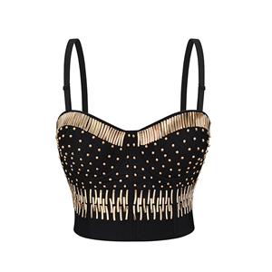 Sexy Tube Beading Strap Bustier Bra, Crop Top Vegan Bustier Bra, Sexy Bustier Bra, Sexy Black Bustier, B Cup Spaghetti Straps Crop Top, Sexy Clubwear Bustier,Clubwear Crop Top, #N20959