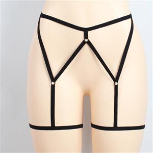 Sexy Black Leg Straps, High Waist Leg Straps For Women, Black Back Buckle Leg Straps, Sexy Harness Garters, Sexy U-shaped Leg Straps,Women