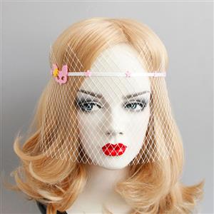 Halloween Party Masks, Costume Ball Masks, White Fishnet Fox Face Mask, Masquerade Party Face Mask, Fishnet Star Face Mask, White Cosplay Face Mask, #MS17341