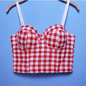 Sexy Bra Top, B Cup Bustier Bra, B Cup Bustier Bra for Women, Checkered Clubwear Bra Crop Top, Fresh Style Crop Top, Padded Underwire Bustier, Clubwear Crop Top, #N20532