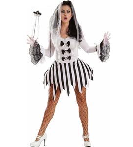 Sexy Corpse Bride Costume, Adult Corpse Bride, Ghost Bride Costume, Ghost Girl Costume, Black and White Halloween Costume, #N5879